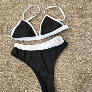 Black and White Bikini Set